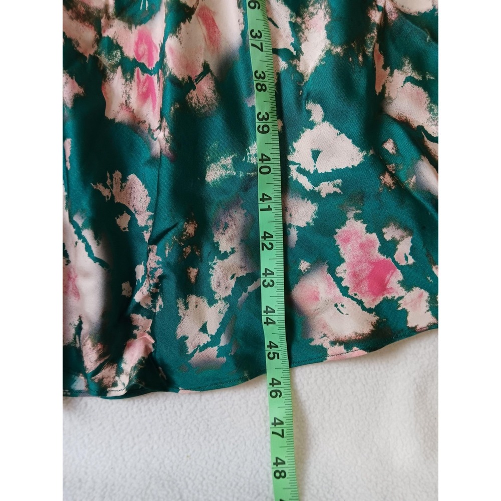 Fame And Partners Slip Dress Womens US 8 Green Floral Satin Strappy Maxi - Picture 4 of 7